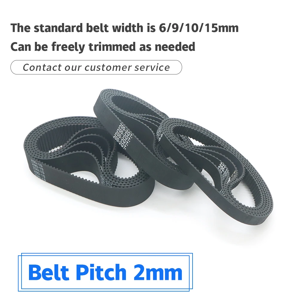 2GT Belt Width 6/10/15mm GT2 Timing Belt Perimeter 302mm~650mm Closed Loop Rubber Timing Synchronous Belt 3D Printer Belt Parts
