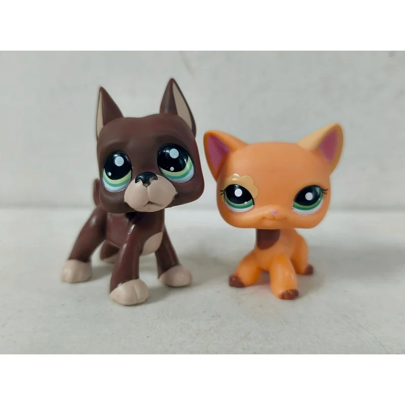 2 teile/los Mini Pet Shop Spielzeug Braun Hund Orange Katze # 1519 # 1643Tier-LPS-Figuren