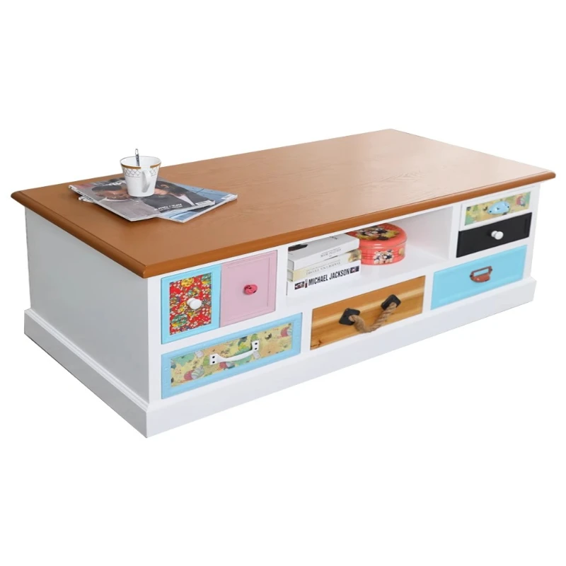 

Solid wood coffee table, TV cabinet, combination living room, bedroom painted creative coffee table