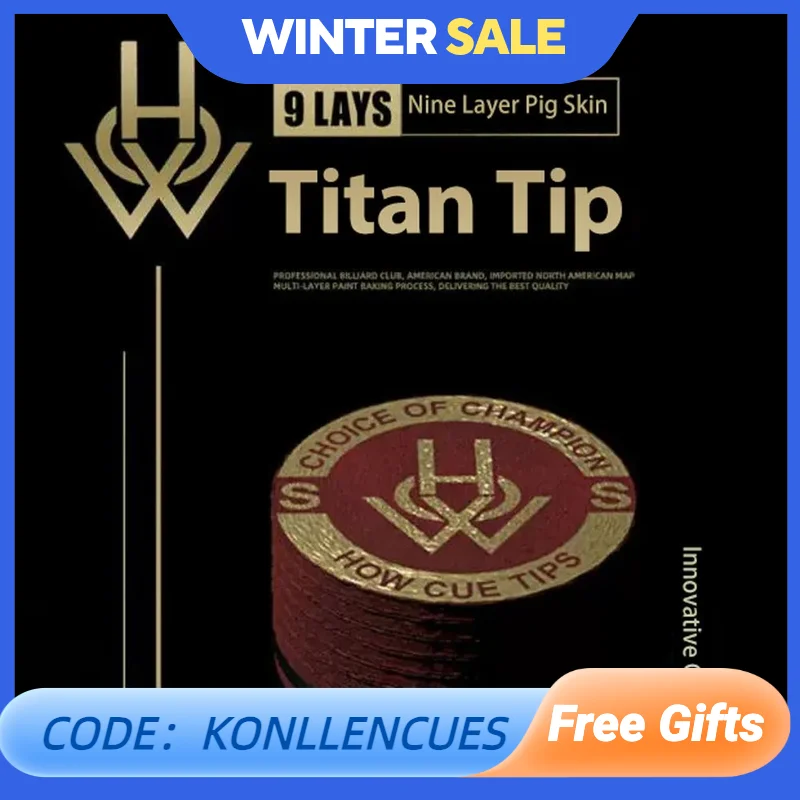 HOW-Titan Tips for Pool Cue, Snooker Cue Tip, Glue on Tip, Billiard Stick Tips, Billiard Accessories, S M H 14mm