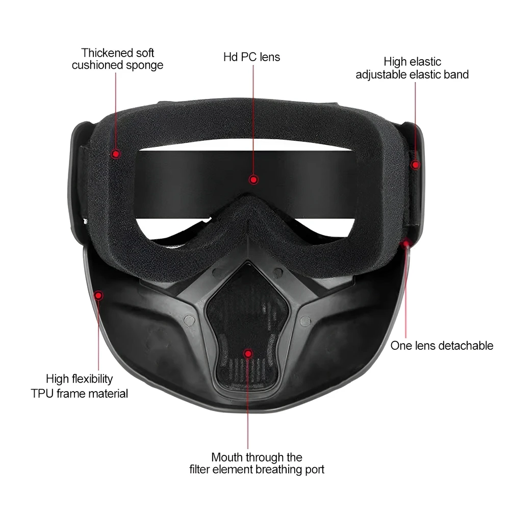 Imagem -03 - Óculos de Soldagem Resistentes a Chamas Motocicleta Goggle Máscara de Soldador de Segurança Máscara Facial Completa Envolva a Proteção Respirável