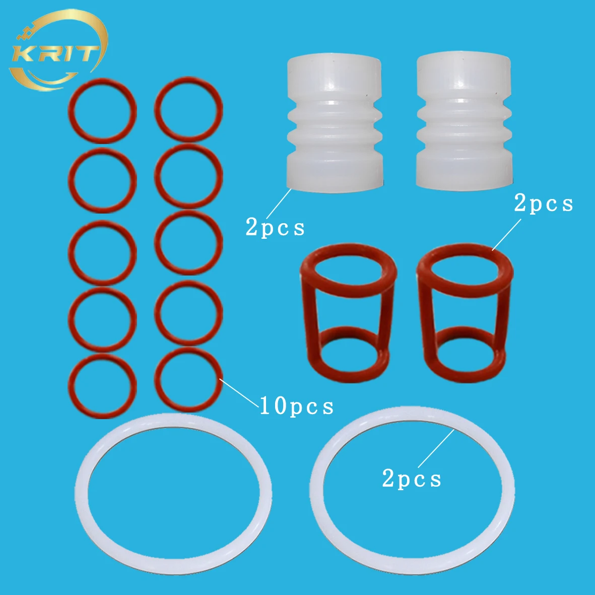 Outer Diameter 28mm 16 PCS Silicone Sealing Rings Corrugated Sleeve Red Color O H Shaped Gaskets BQL Ice Cream Maker Parts