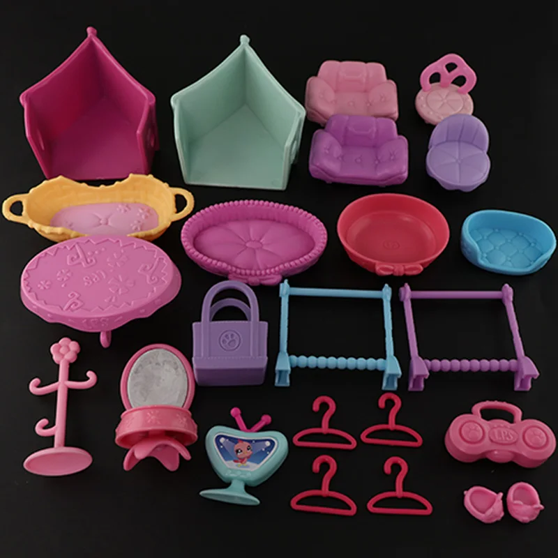 LPS Minilpsshop حزمة عشوائية ملحقات عشوائية كرسي نادر كرسي منزل البراز كرسي بيت الكلب حقيبة يد مجموعة منضدة الزينة (بدون ألعاب) #3