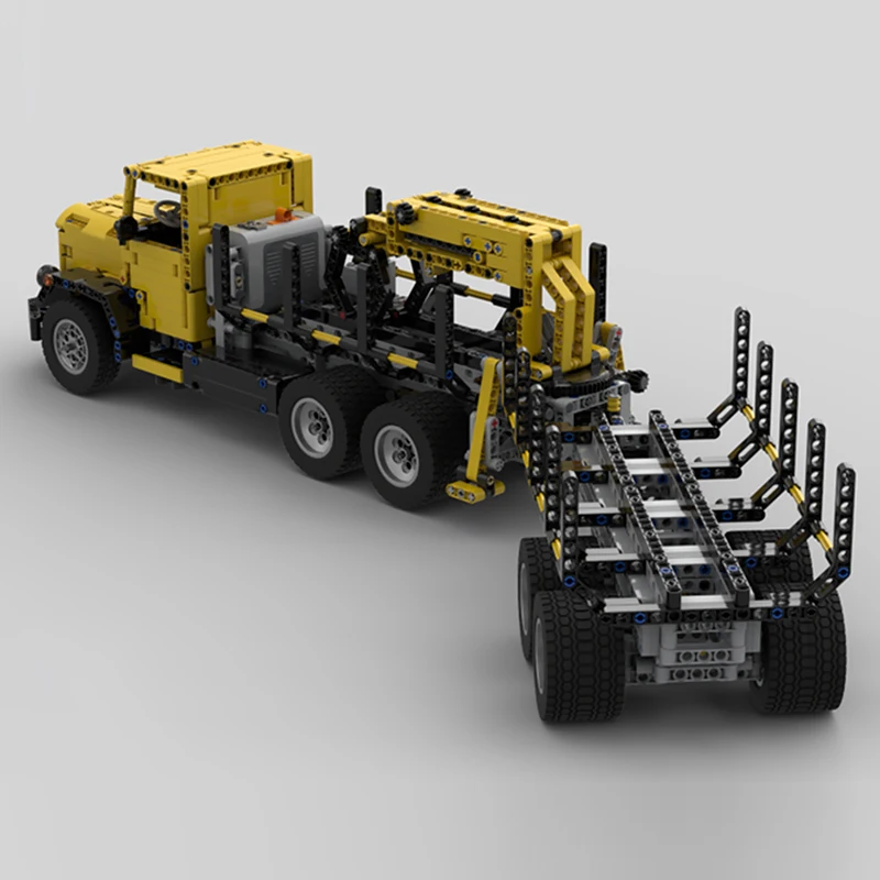 City Car Model MOC Building Bricks Holzlader Log Transport Vehicle Modular Technology Children Holiday Gifts Assemble Toys Suit