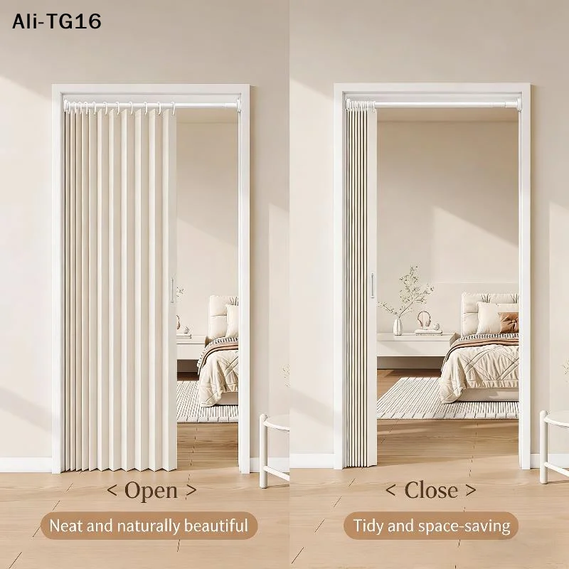 【TG16】Stylish Elegant Folding Door Curtain No Punching Design Home Decor Privacy Better Space Partitioning