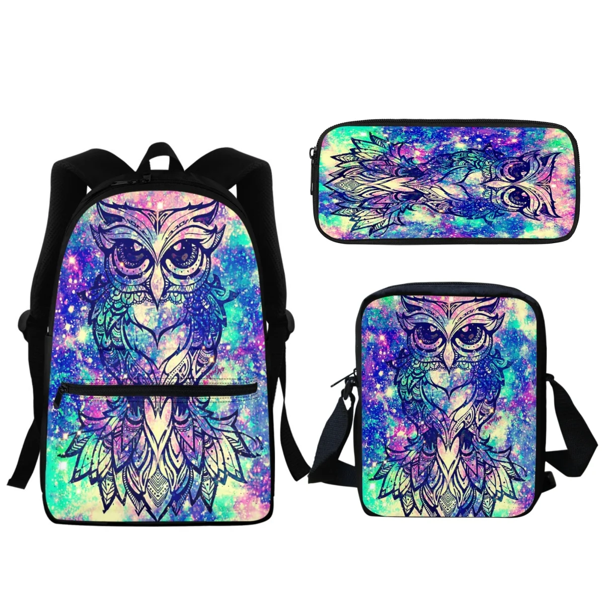 Mochila escolar con estampado 3D de búho de Anime para niños y niñas, Bolsa Escolar informal de gran capacidad, mochila de jardín de infantes,