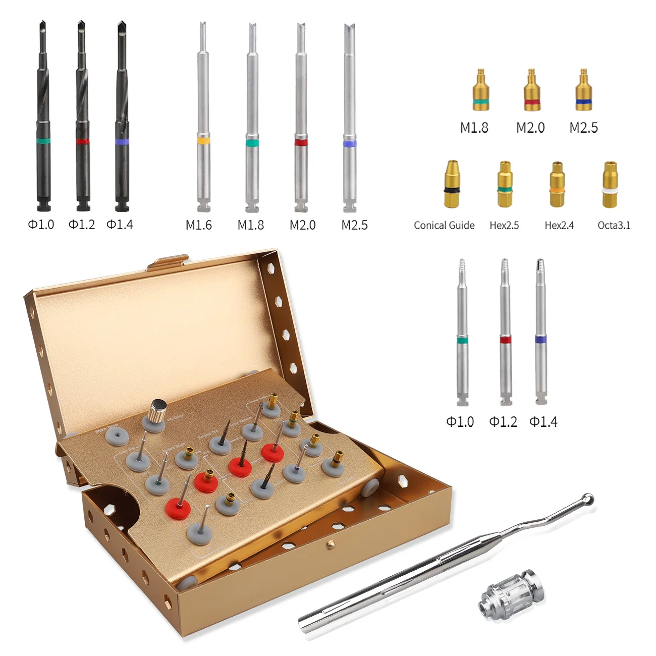 1 Set Dental Implant Removal Kit, Damaged Screw Extractor Set, Universal Implant Prosthetic Kits For Clinic