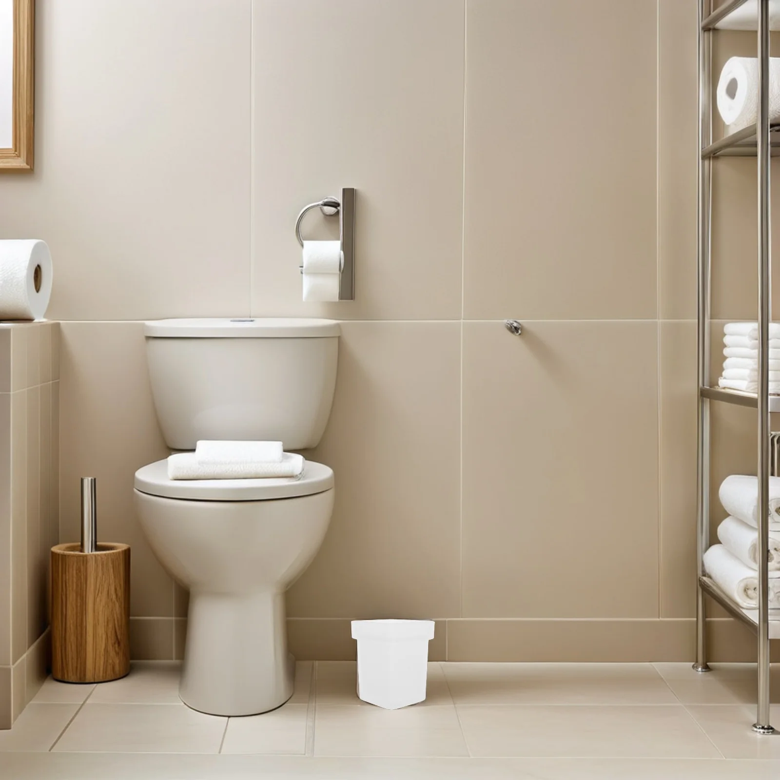 

2Pcs Frosted Glass Toilet Brush Holder Sturdy Square Base Aesthetic Bathroom Organizer Resistant to Stains Brush Cup