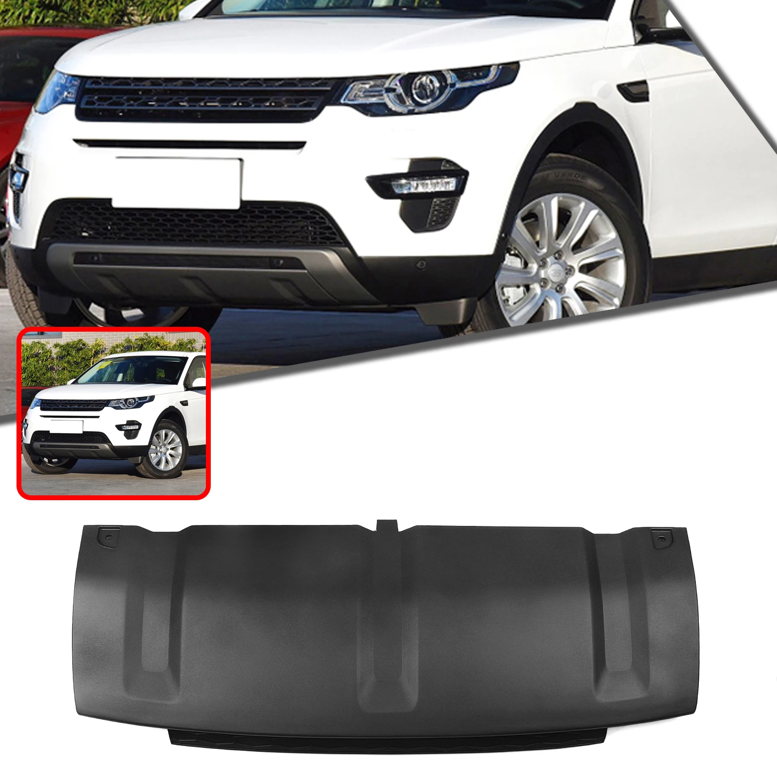 

Lower Front Bumper Spoiler Skid Protector Guard Plate Tow Hook Cover Towing Cap For Land Rover Discovery Sport L550 2.0L 2015-19