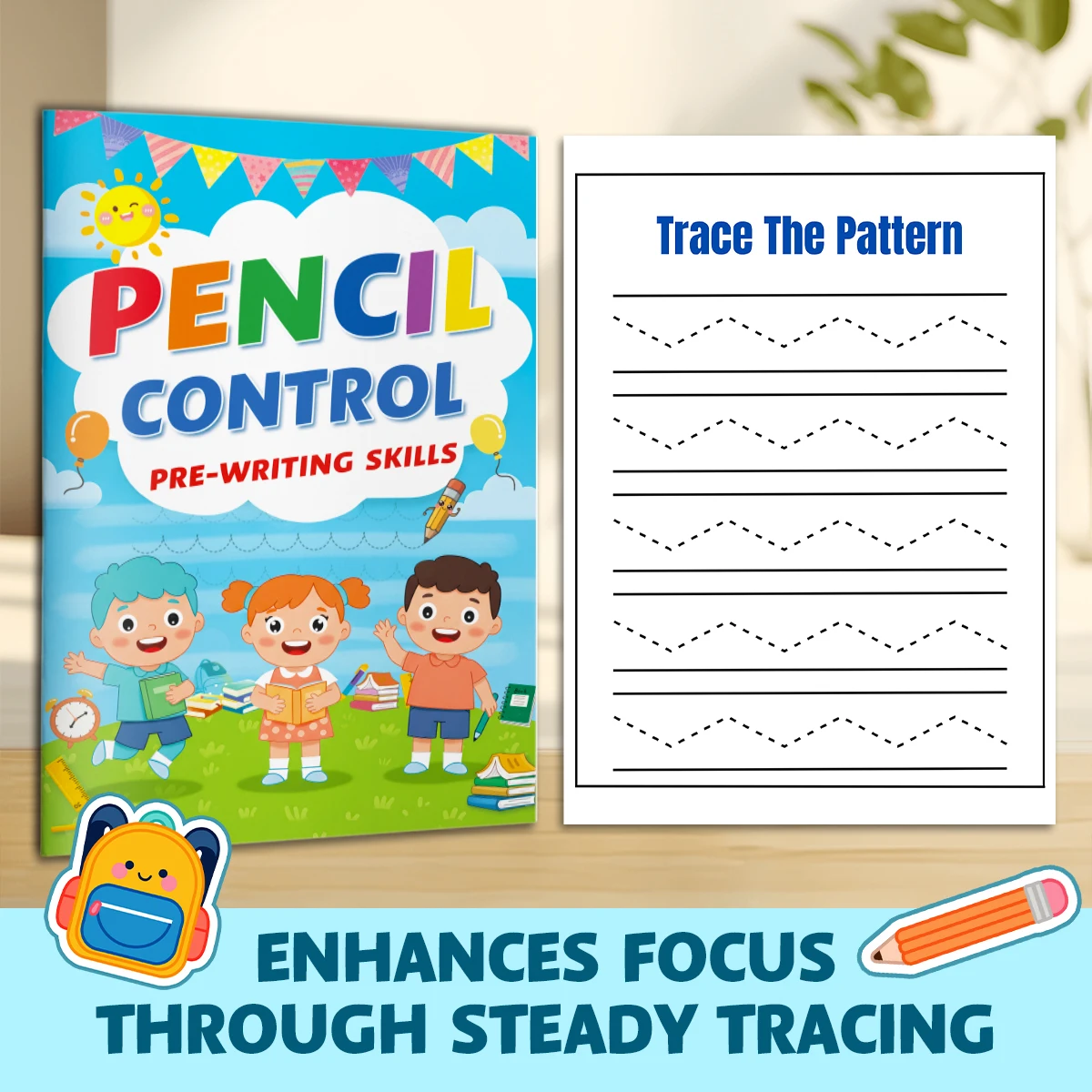 Children's pen control practice book, early learning pre-school writing practice copybook, laying the foundation for writing