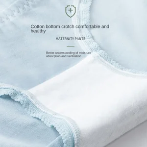 Mutterschaftshöhe mit hoher Taille für schwangere Frauen, weiche Baumwollunterhose, Bauchstütze, komfortabel, 3 Stück pro Set 6 Hauptverkäufe Cueca Baumwolle schwanger - №3
