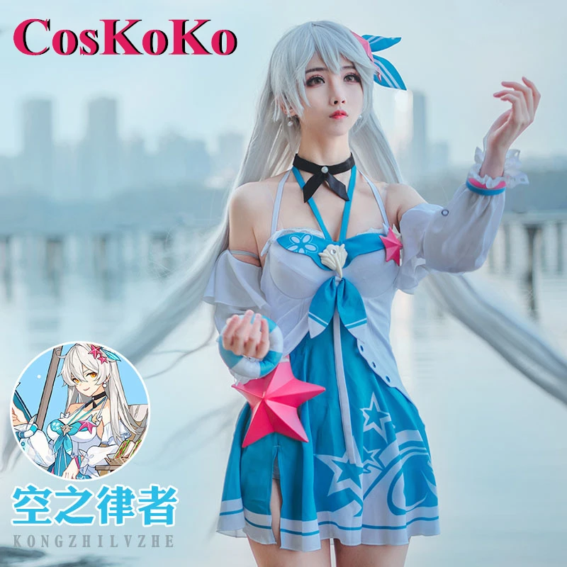 CosKoKo Kiana Kaslana Cosplay Anime Game Honkai Impact 3 Costume Two-Piece Set Lovely Swimsuit Daily Wear Role Play Clothing