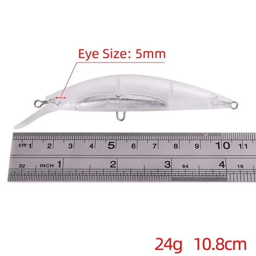 Imagen 2 del producto 20 piezas sin pintar, cebo en blanco que se hunde, pececillo, Wobbler, Jerkbait, DIY, hecho a mano, señuelo de pesca Artificial, aparejos