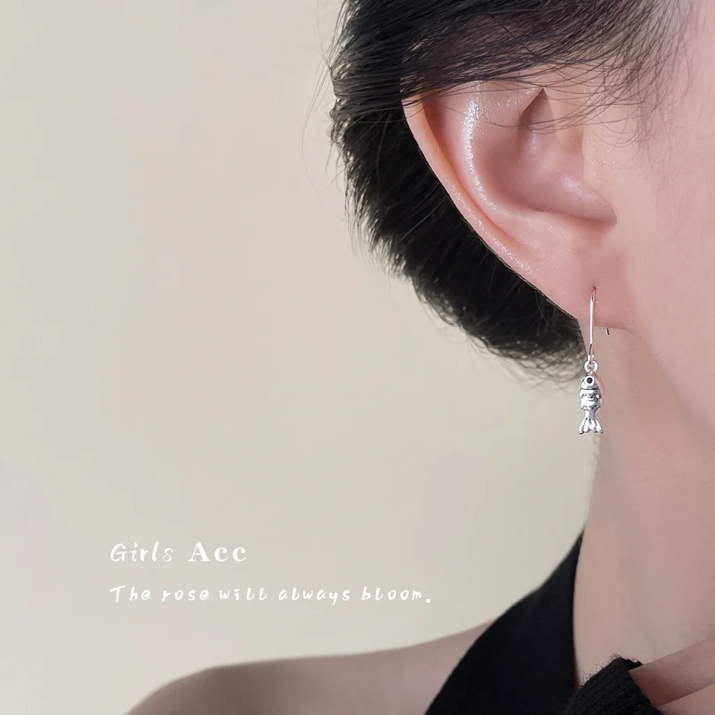 Cartoon Fish Earrings with Micro-Inlaid Zirconia Minimalist Style Creative Unique Premium Hypoallergenic Jewelry