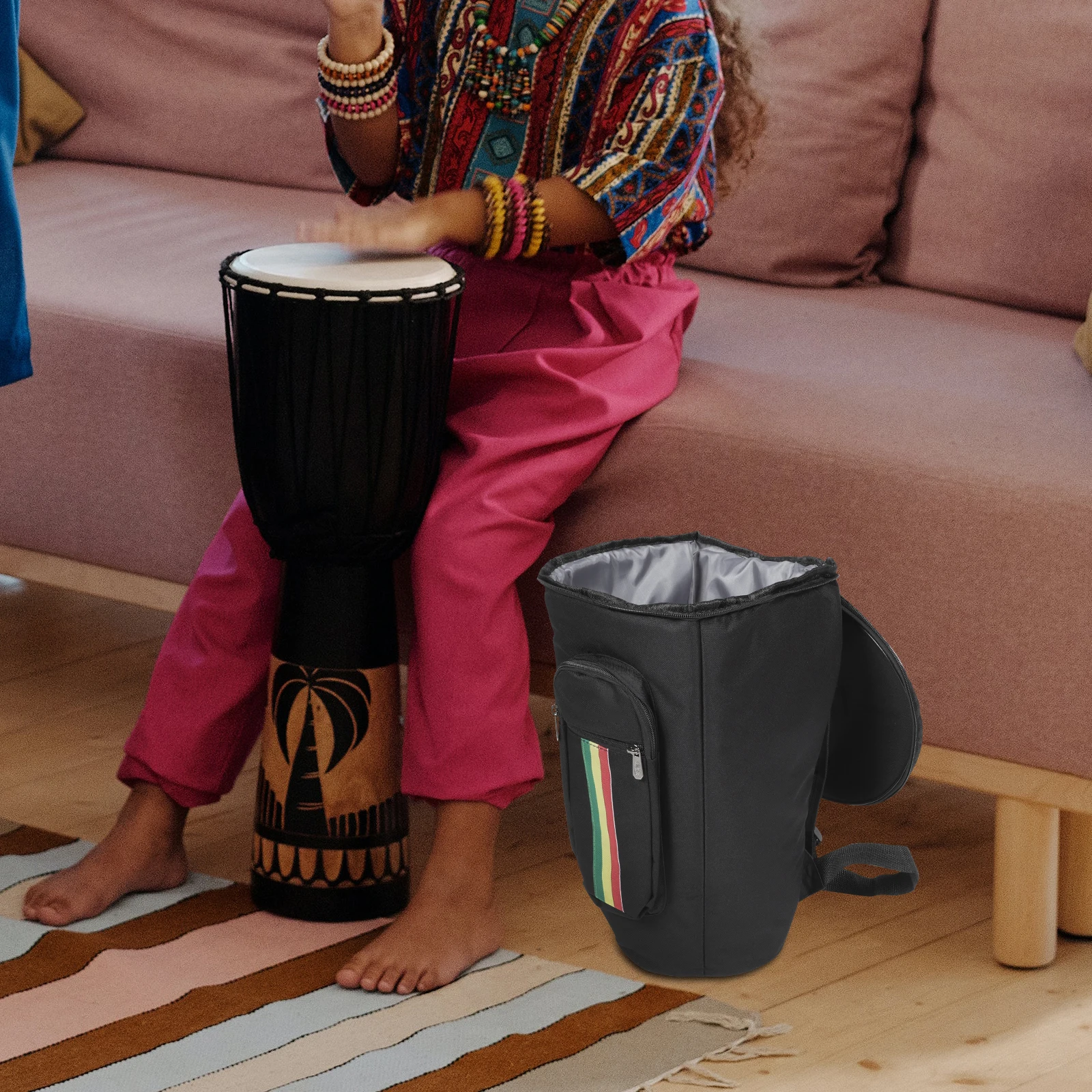 

African Drum Kit Backpack Instrument Storage Bag Musical Bags Percussion Water Proof Carry