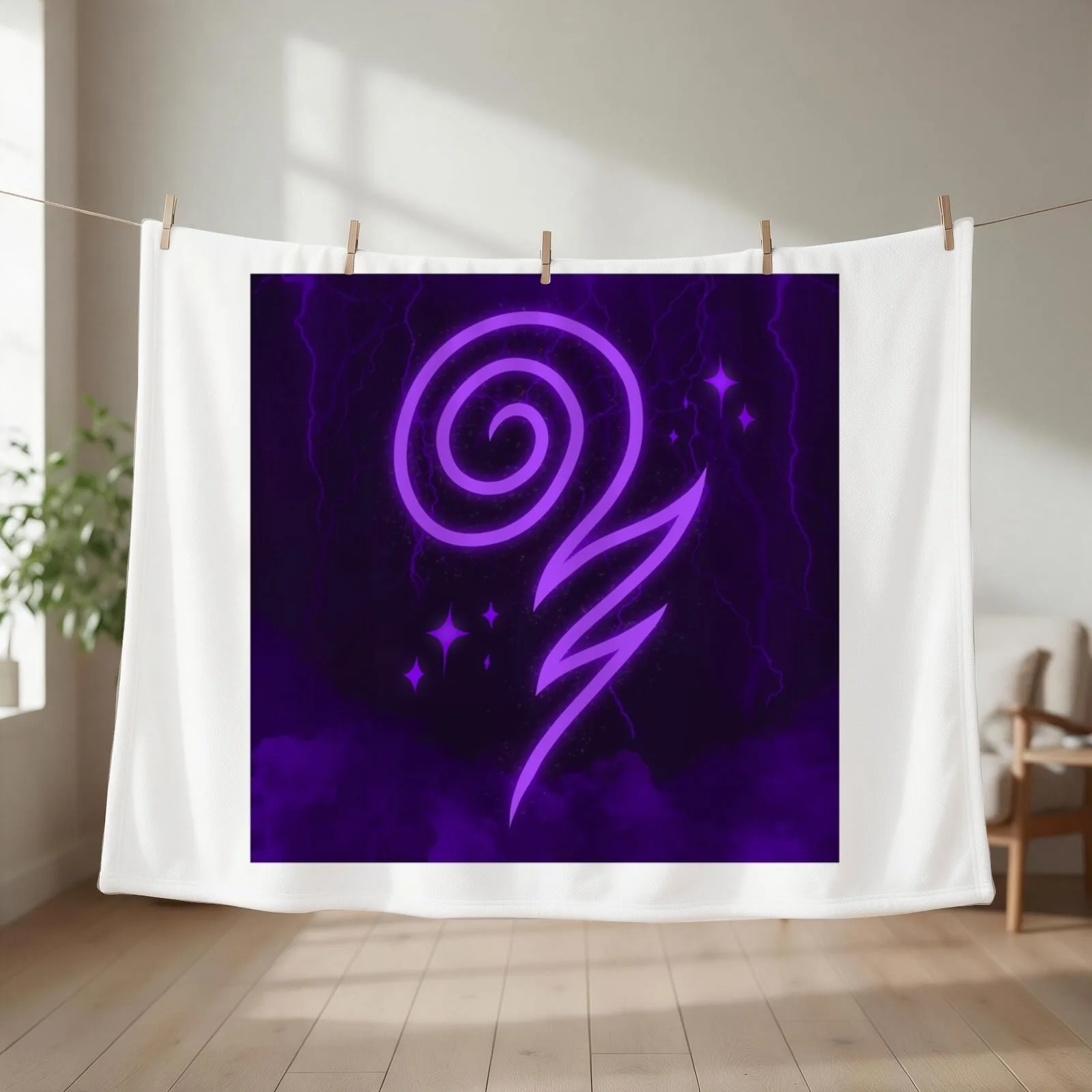 Wizard101 - Storm Casting Symbol Throw Blanket couch cozy soft plush fuzzy picnic outdoor blanket