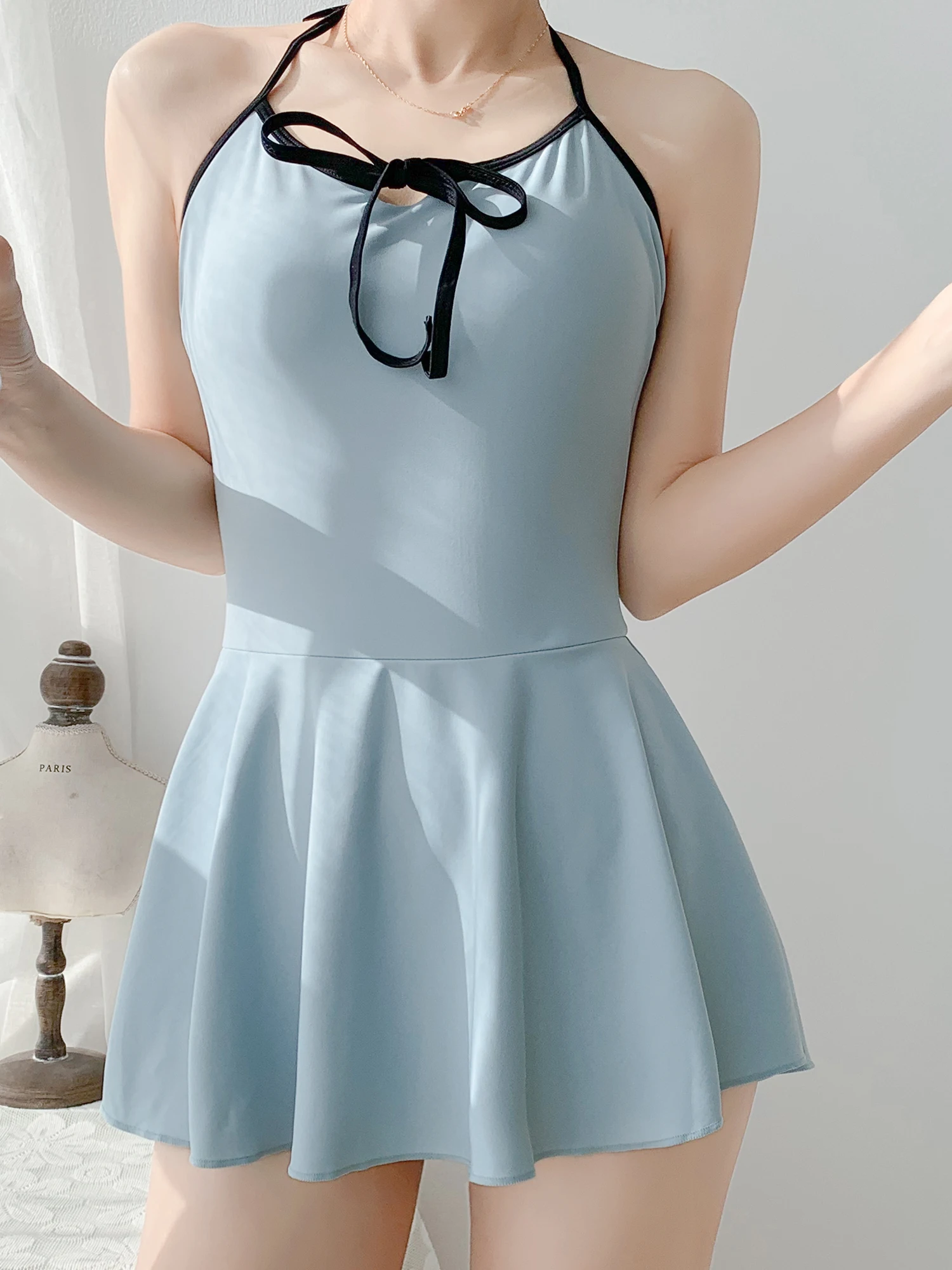 

2026 New Pure Desire Sle Thermal Spring Bathing Suit Student One-Piece Swimsuit Women's Casual Neline Belly Covering