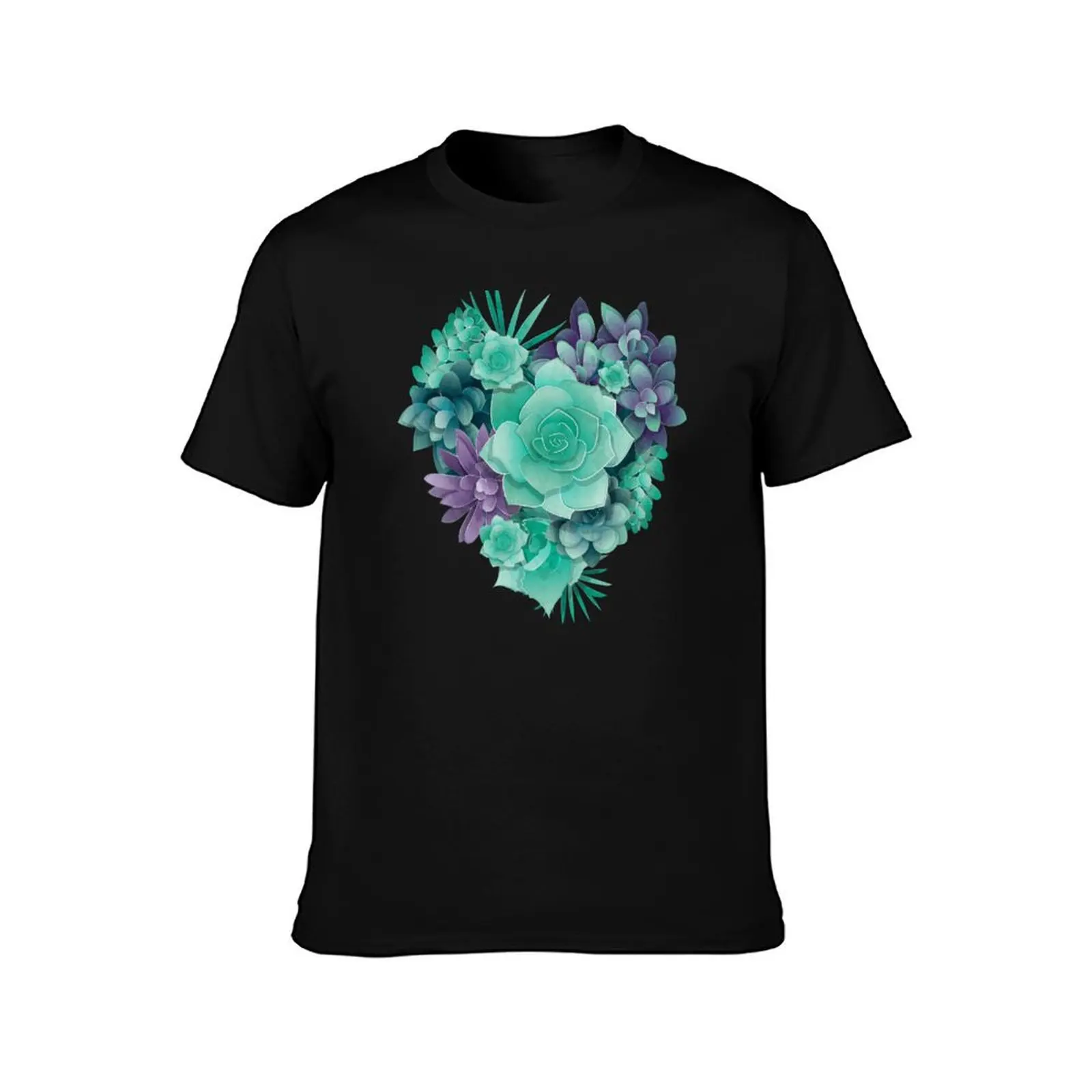 Succulent Love I T-Shirt Basic Solid Color Short Sleeve T-Shirt