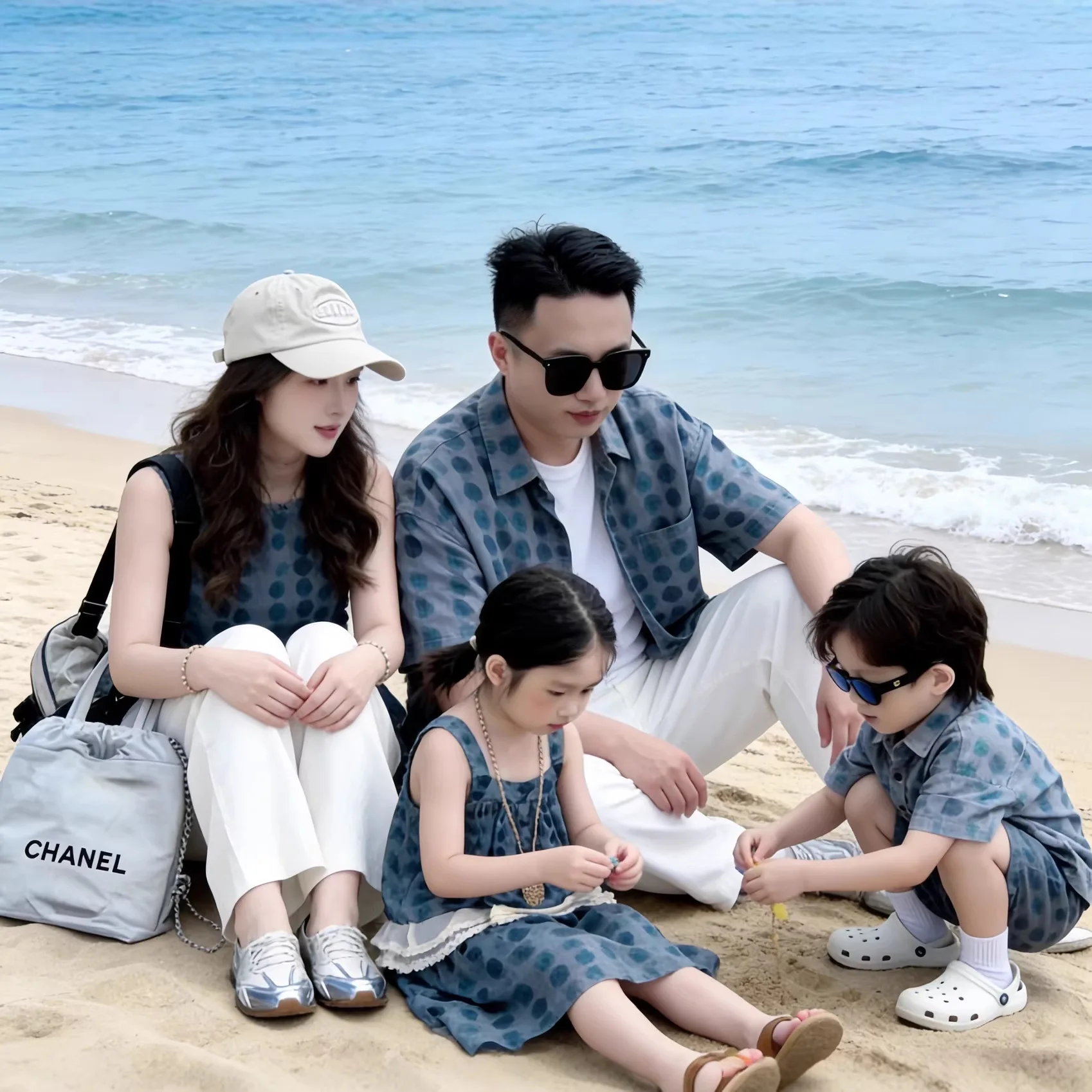 2026 Summer Family Matching Outfits Fashion Family Look Mom Dad Tops Girls Boys Sets Korean Style Family Clothes for Vacation