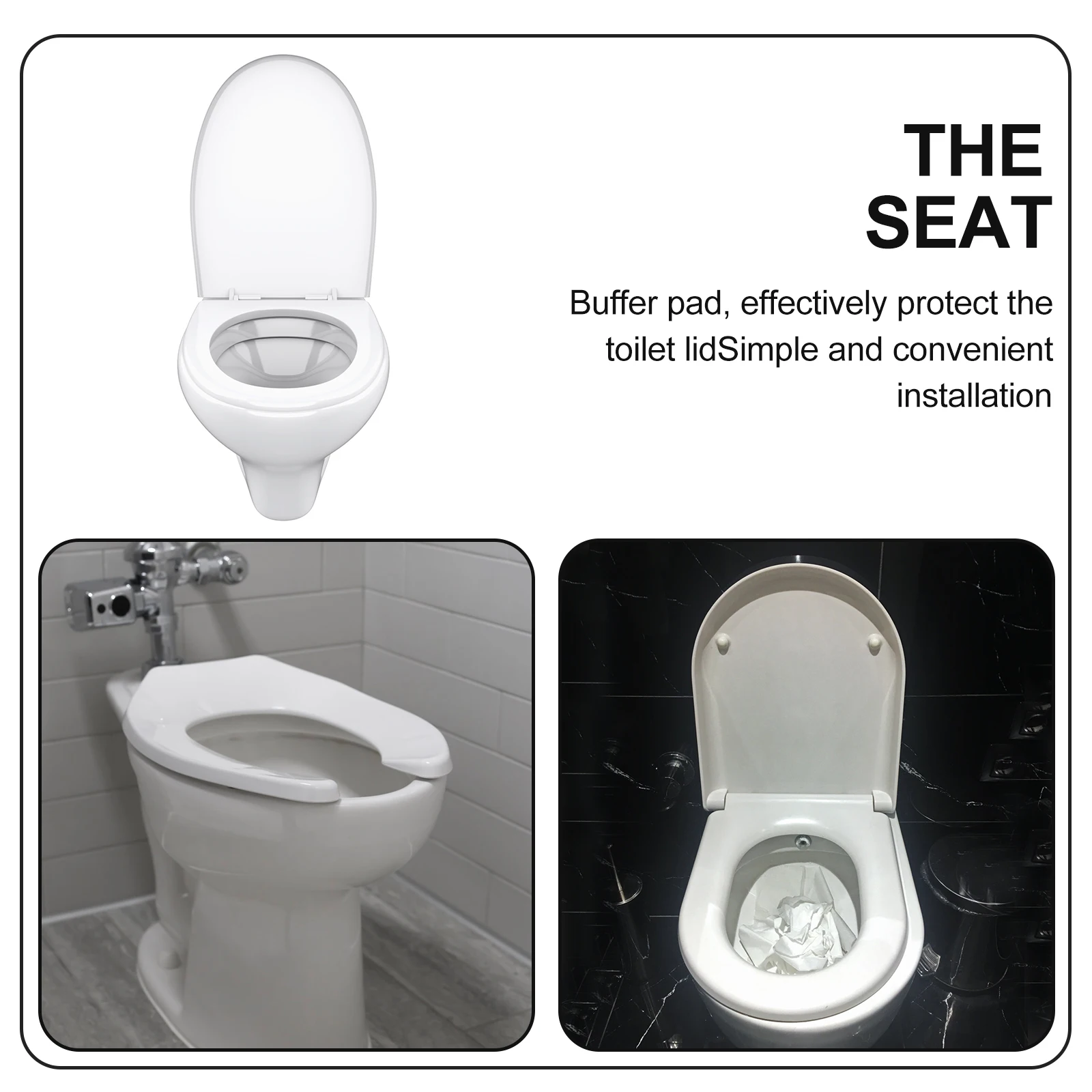 

20 PCS Cushion Gasket Mat Toilet Self-adhesive Buffer Pads Anti-skid Gaskets Seat Bidet Lid Bumpers Home Plastic