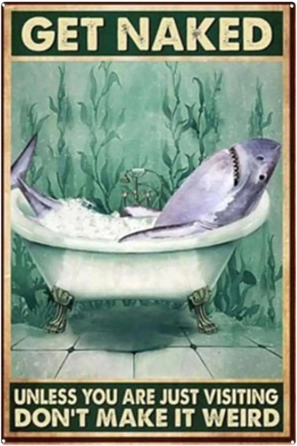Y1,Funny Bathroom Signs Shark Get Restroom Wall Toilet Decor, Signs, Lover G