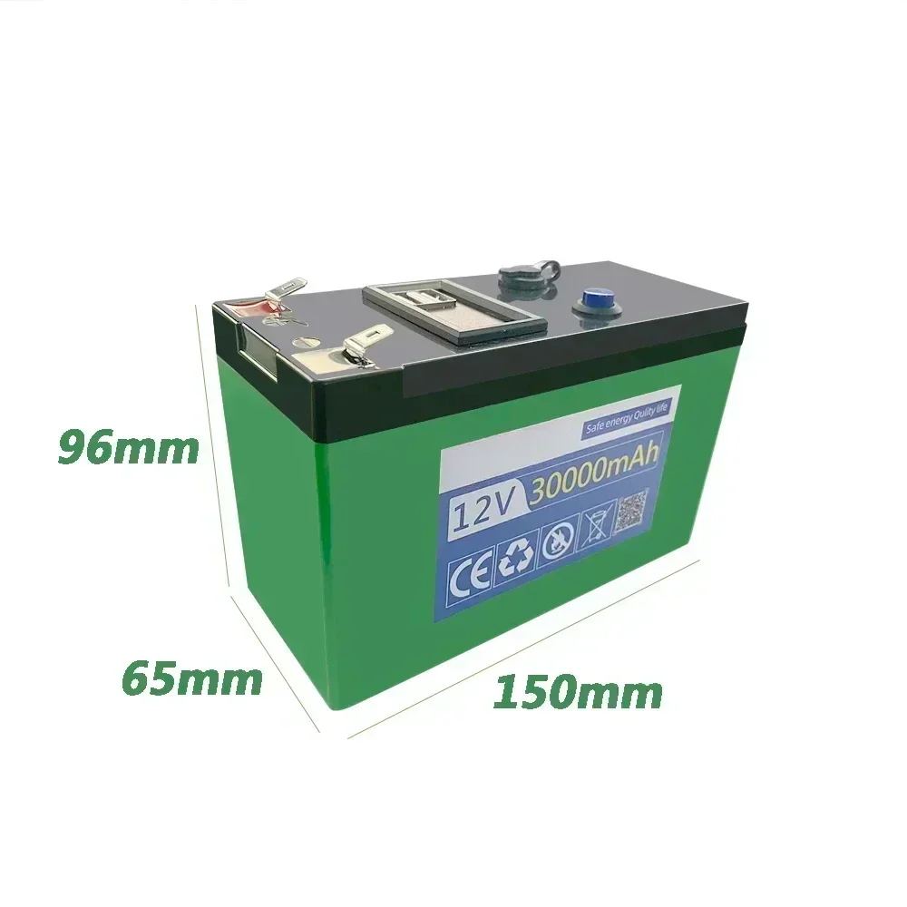 12V lithium Battery 30Ah 18650 Rechargeable battery pack for solar energy electric vehicle LED lights battery 12.6v 3A charger