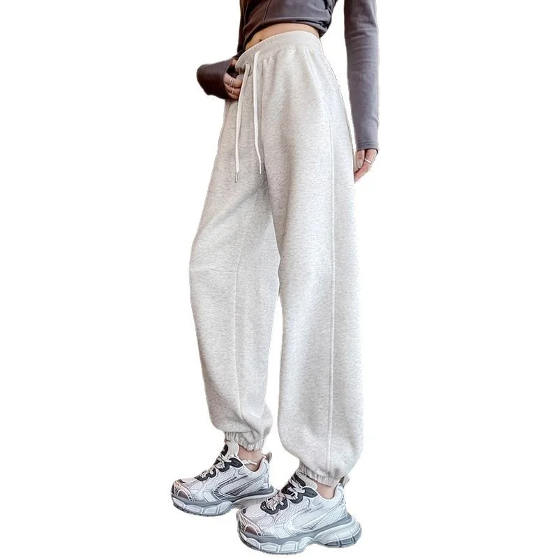 Pantalon d'attache de style américain pour femmes, nouvelle lanterne droite ample, décontracté, taille haute, taille Slim, printemps et automne