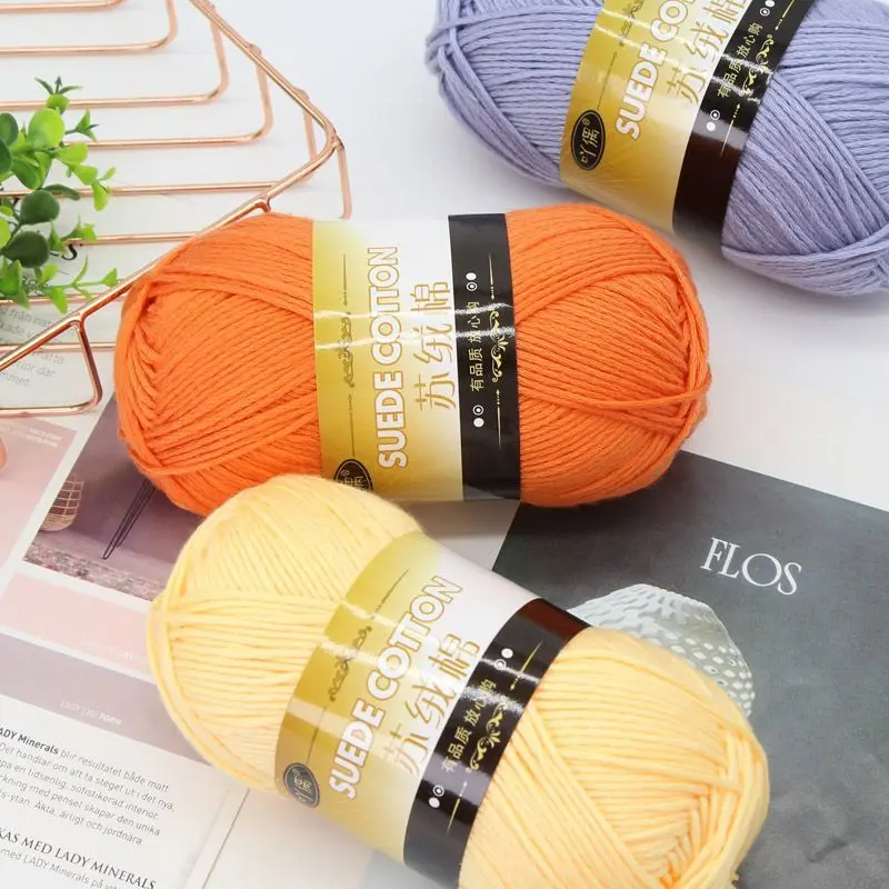 100g Close Skin Velvet Cotton Yarn Pure Color Soft Warm for Hand Woven Crochet Hat Scarves Coat Glove Doll DIY Handicrafts