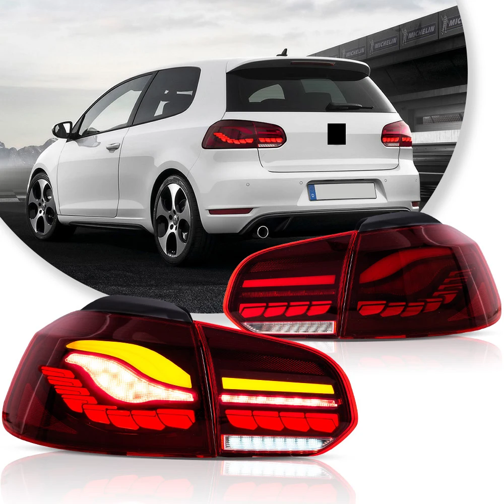 Vland 08-14 Golf 6. Generation Mk6 Fließheck II OLED-Rückleuchten mit Dynamischer Begrüßungsbeleuchtung (GTS-Stil)