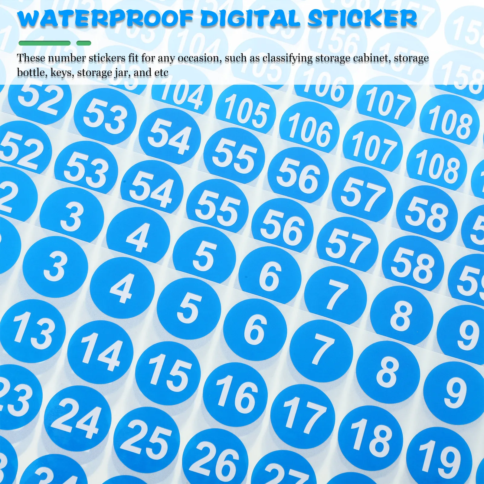 

8 листов самоклеящихся круглых этикеток с цифрами для классификации, организации, хранения, шкафов, бутылок, ключей, банок