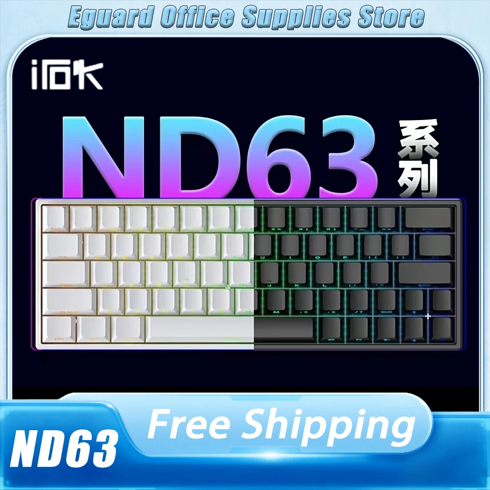 

Irok Nd63 Pro Mechanical Keyboard Magnetic Switch Hot Swap RGb E-Sports Customize Wired Keyboard For PC Gamer Accessories Office