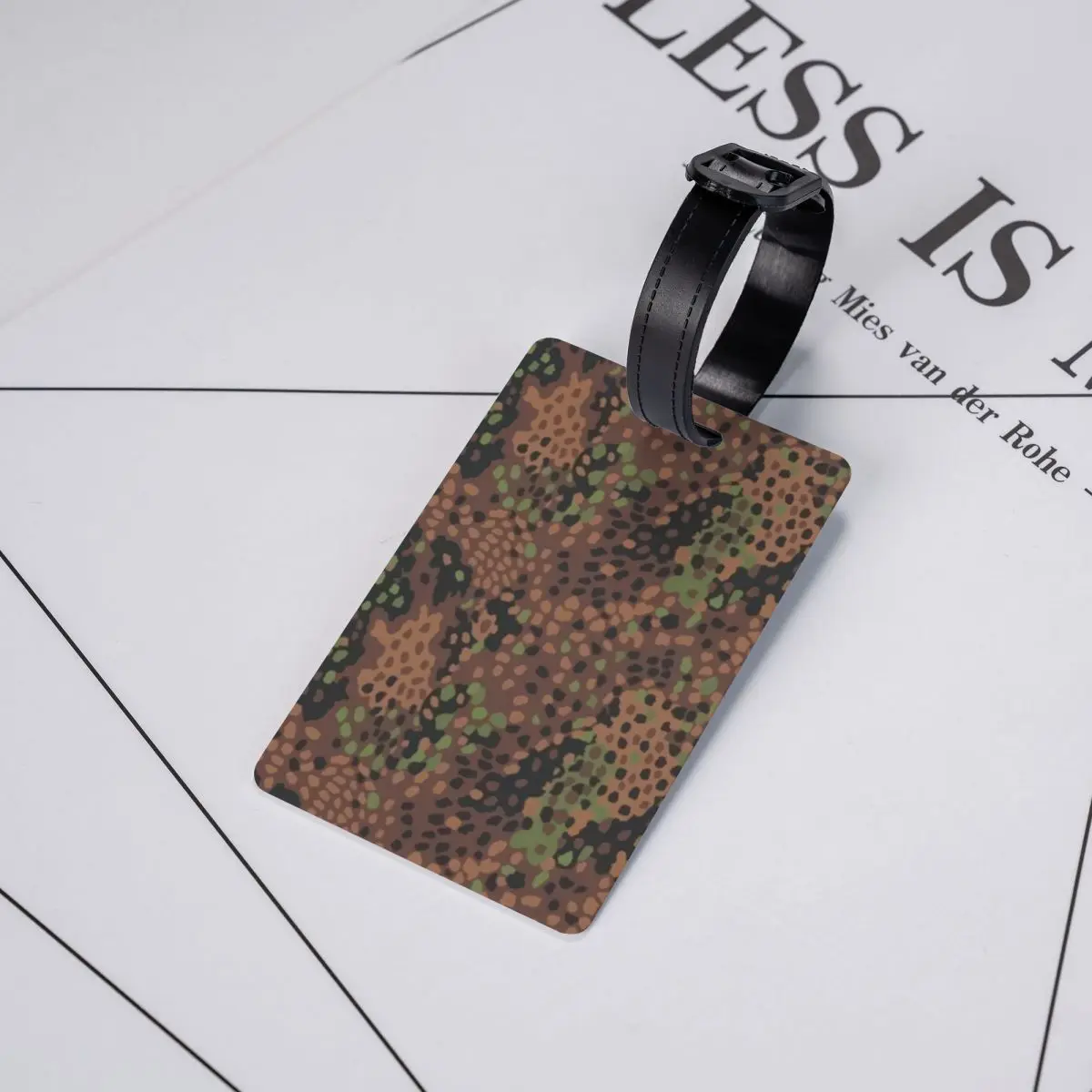 Erbsenmuster Pea Dot German Camo Luggage Tags for Suitcases Military Army Camouflage Privacy Cover ID Label