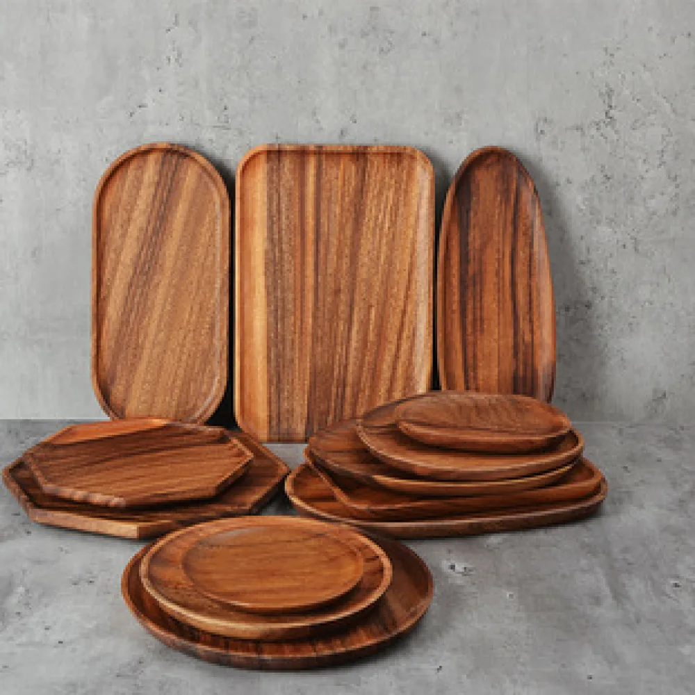 Artisan Handcrafted Fir Wood Plate Rustic Fruit Tray Vintage Decorative Bowl Kitchen Serving Home Table Accessory
