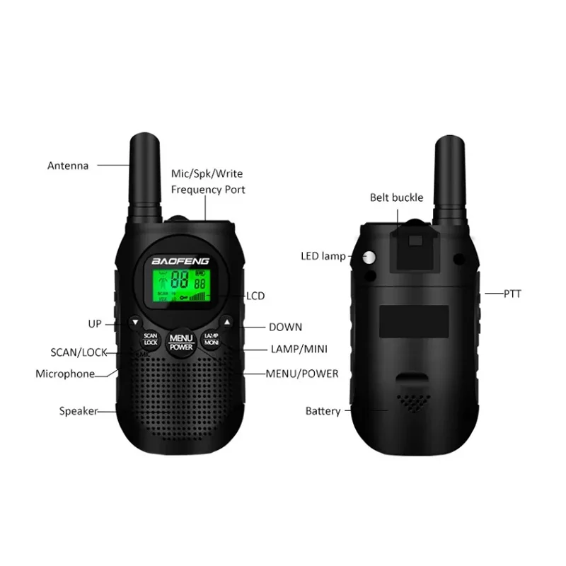 Baofeng Mini Walkie Talkie BF-T6 Two Way Ham Cb Radio Portable Transceiver Children's Birthday Gift Toy Phone Handheld Intercom