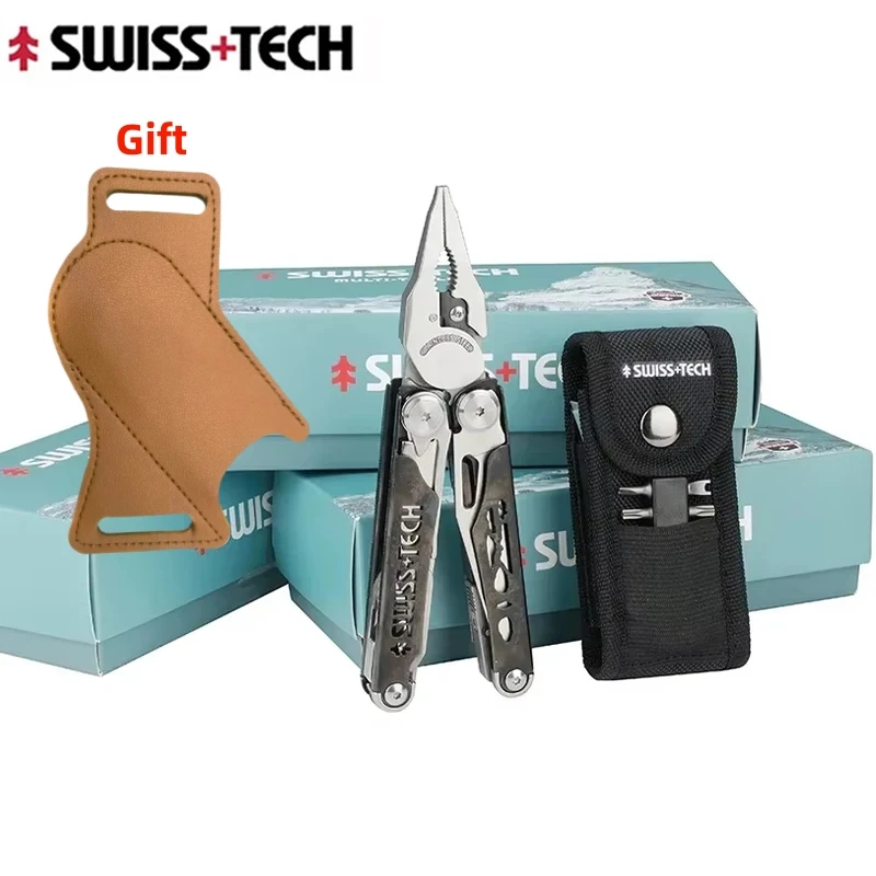 

SWISS TECH 37 IN 1 Multitool Pliers Folding Knife Replaceable Parts Outdoor EDC Tools Kit Set Survival Hiking Camping Supplies