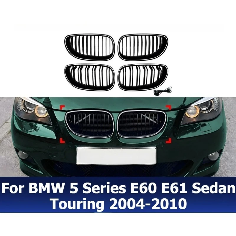 

For BMW 5 Series E60 E61 Sedan Touring 2004-2010 LED Illuminated Front Kidney Grille Single Double Line Glow Upgrade Accessories