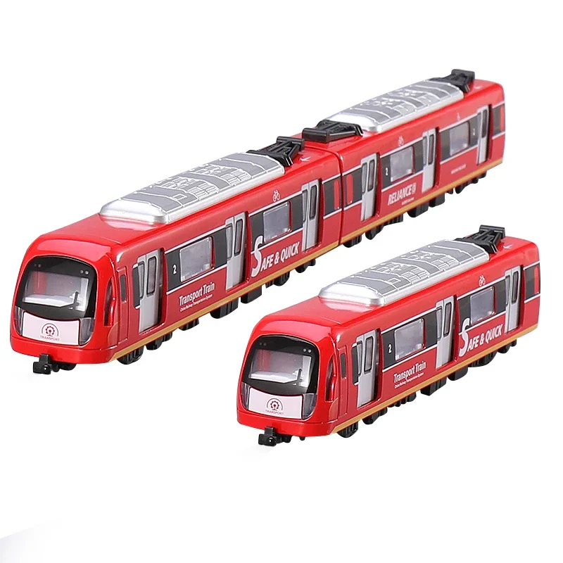 Originele Mini Trein Spoor Metro Hoge snelheid Spoorweg Simulatie Legering Auto Anime Action Figure Model Speelgoed Gift Collectie Ornament