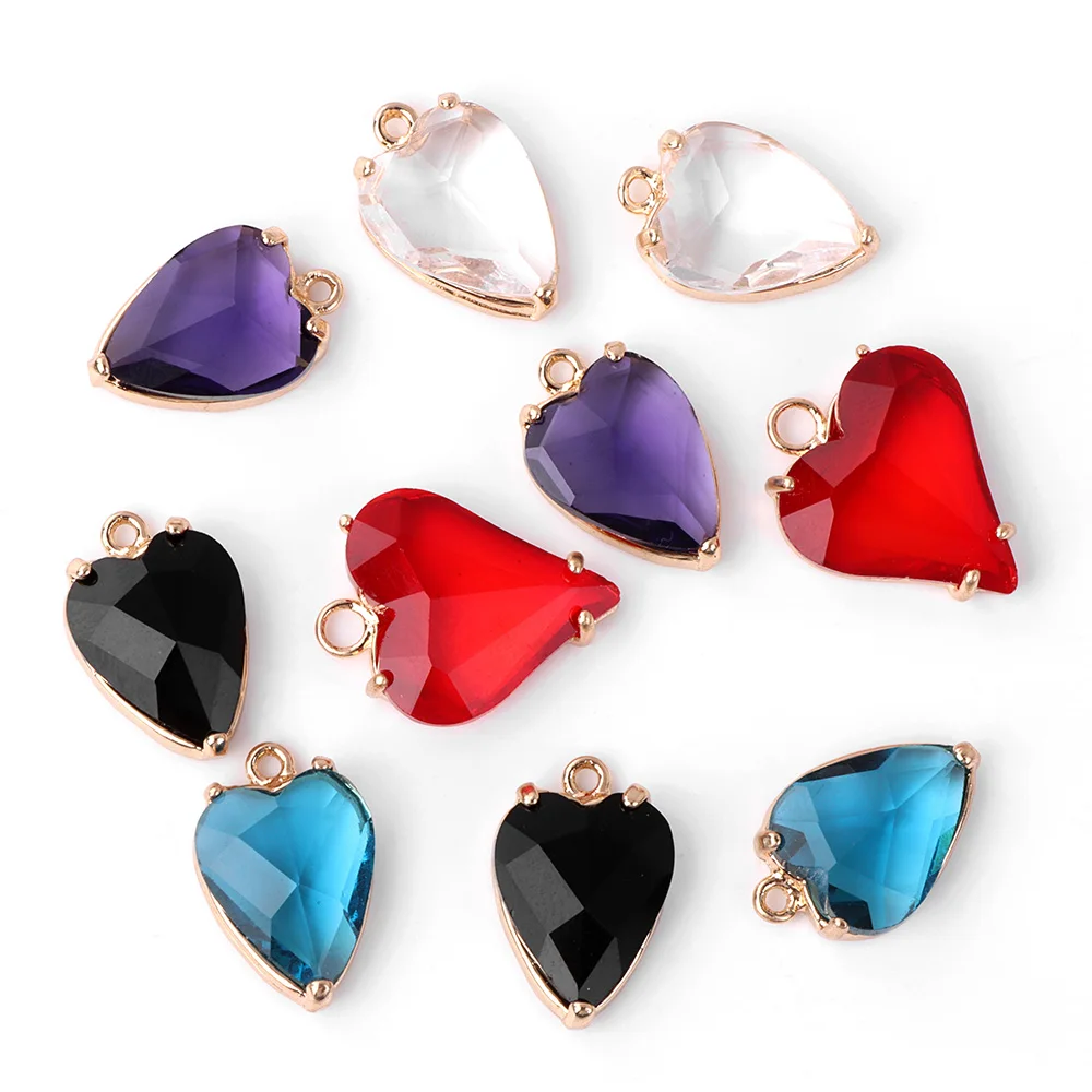 Transparent Blau Ozean Herz Anhänger Charme Diy Frau Halskette Ohrring Schmuck Anhänger Zubehör Liefert Großhandel
