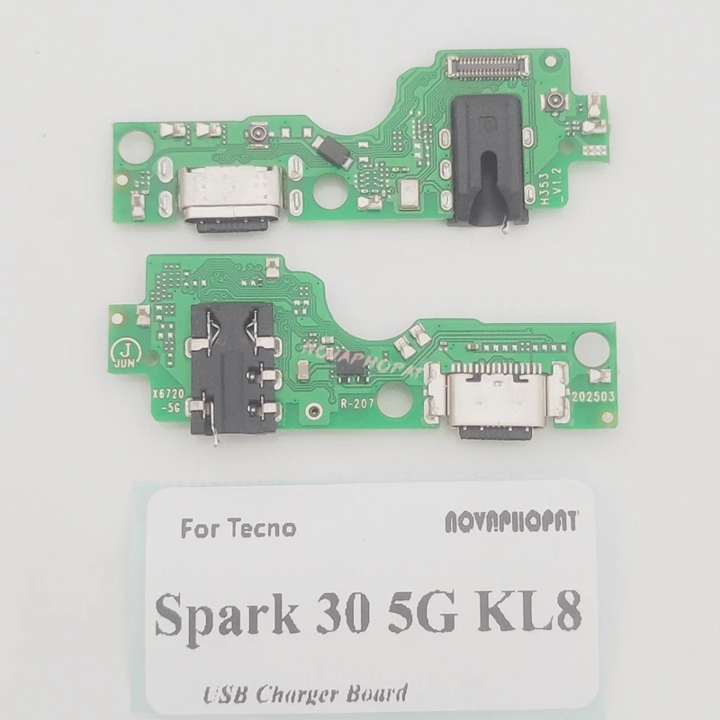 For Tecno Spark 30 5G KL8 USB Dock Charger Port Plug Jack Microphone MIC Flex Cable Charging Board Flex Cable With IC