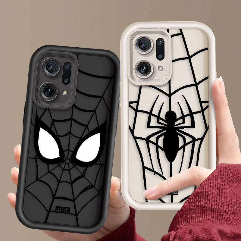 Art Comic Spiderman Logo For OPPO A98 94 92 78 76 74 72 58 57 54 53 2020 Reno10 Find X5 3 Pro 5G 4G Soft Eye Ladder Phone Case