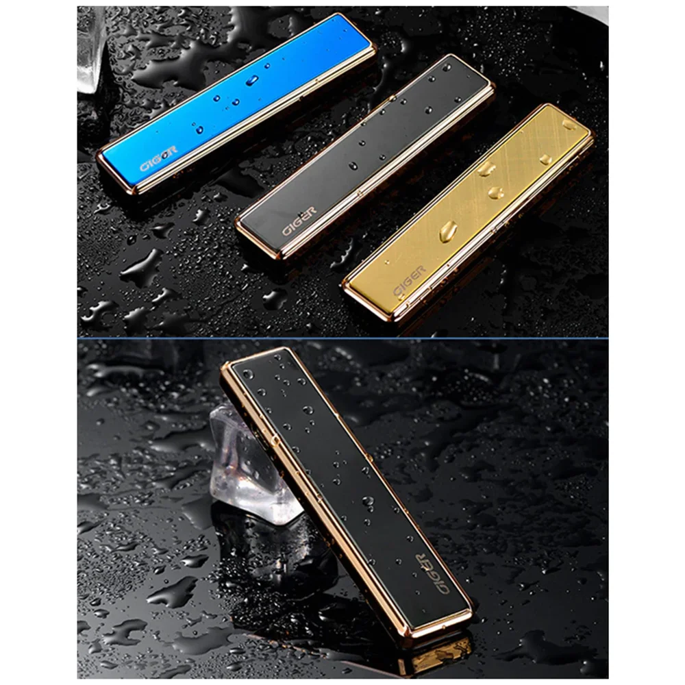 New Metal USB Rechargeable Lighter Easy to Carry Windproof Lighter Cigarette Accessories Men\'s Exquisite Gift Gadgets