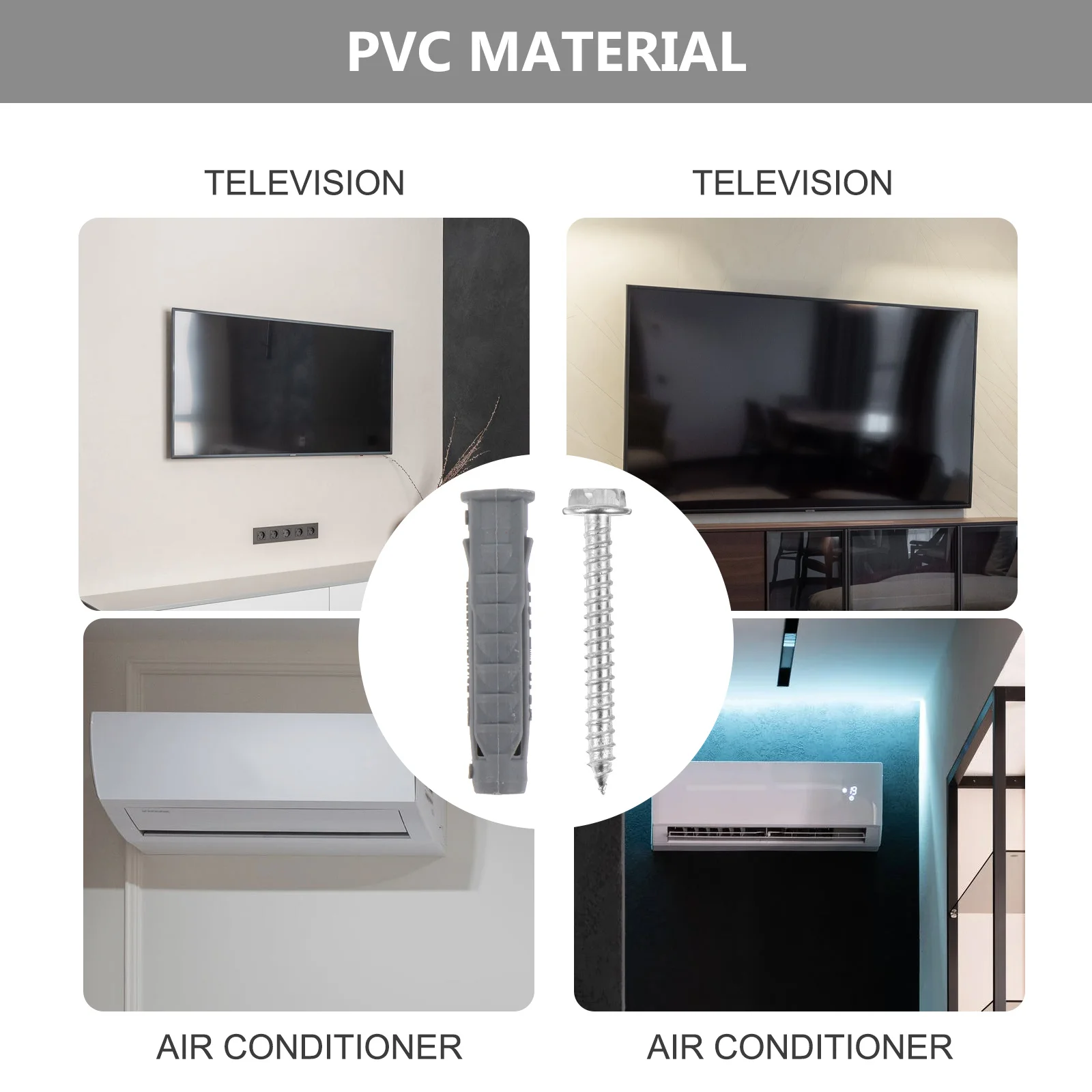 

6pcs Carbon Steel Screws Plastic Expansion Tubes For Appliance Bracket Self-Drilling Anchors Wall Drywall Steel Screws