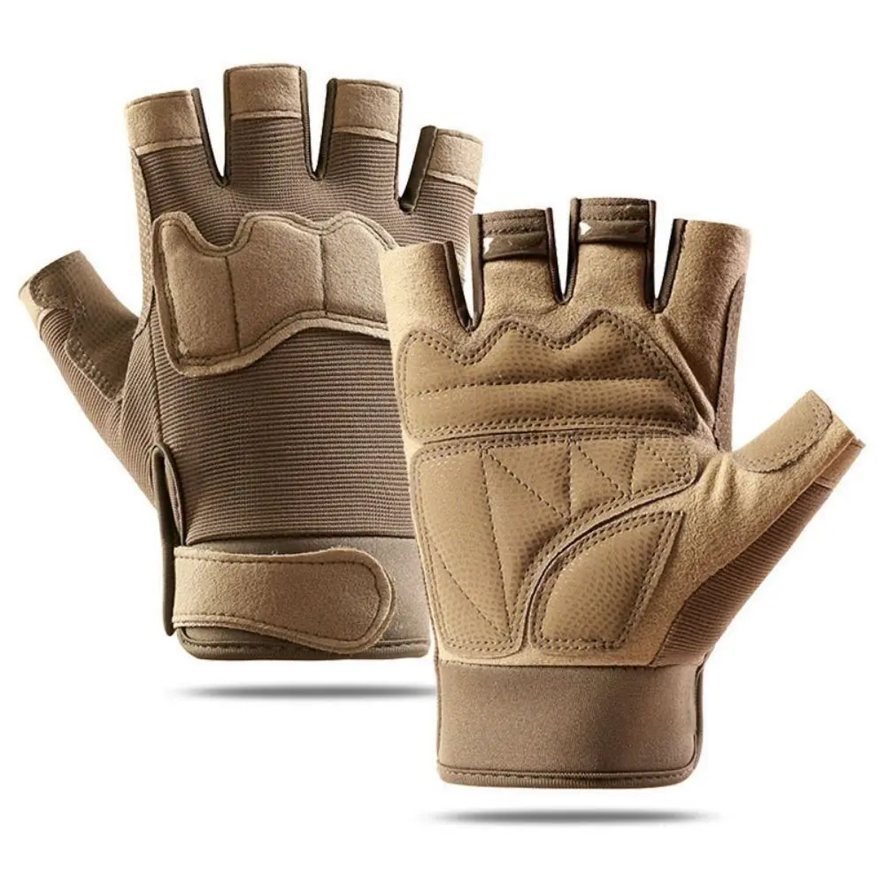 Retro Wear-Resistant Motorcycle Gloves Anti-Slip Vintage Racing Gloves Goatskin Leather Fingerless Half Finger Gloves Women Men view 3