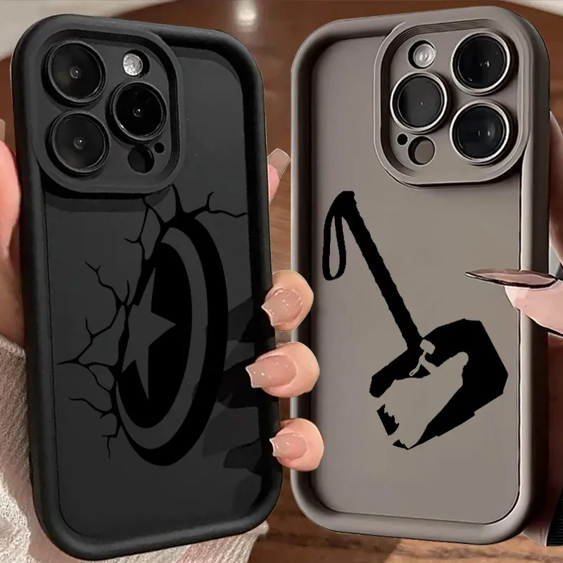 

Captain America Spiderman Marvels Soft Silicone Case For iPhone 17 11 15 16 13 Pro Max 14 Plus 12 16 Pro 16E 17AIR Phone Cover