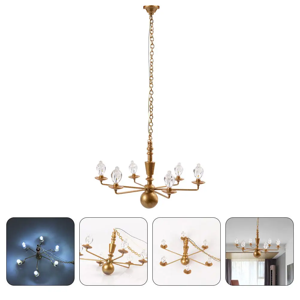 

Миниатюрный подвесной светильник из металла и АБС-пластика, светящийся декоративный потолочный светильник для DIY-проектов, освещение для миниатюрных домиков и песочниц, украшение