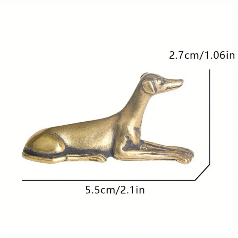 Vintage-Hundefigur aus Messing – kleine Sammlerfigur als Schreibtischdekoration für das Wohnzimmer, Büroangebot für Geschenkstatuen für die Inneneinrichtung – Detail 7