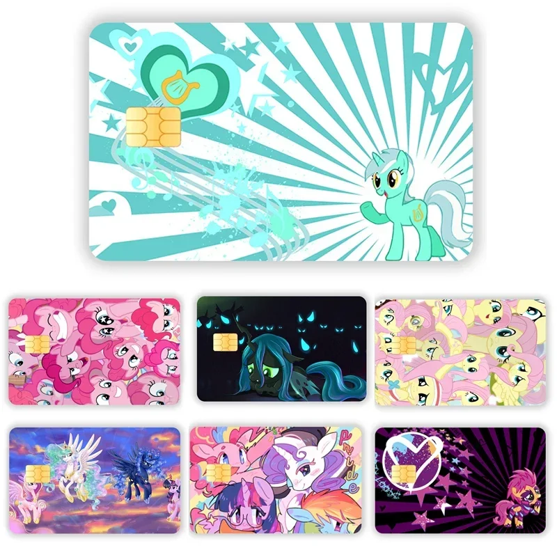 My Little Pony Card Sticker Credit Card Chip Creativity Cartoon Waterproof Stickers Kawaii Stickers Big and Small Chip Sticker