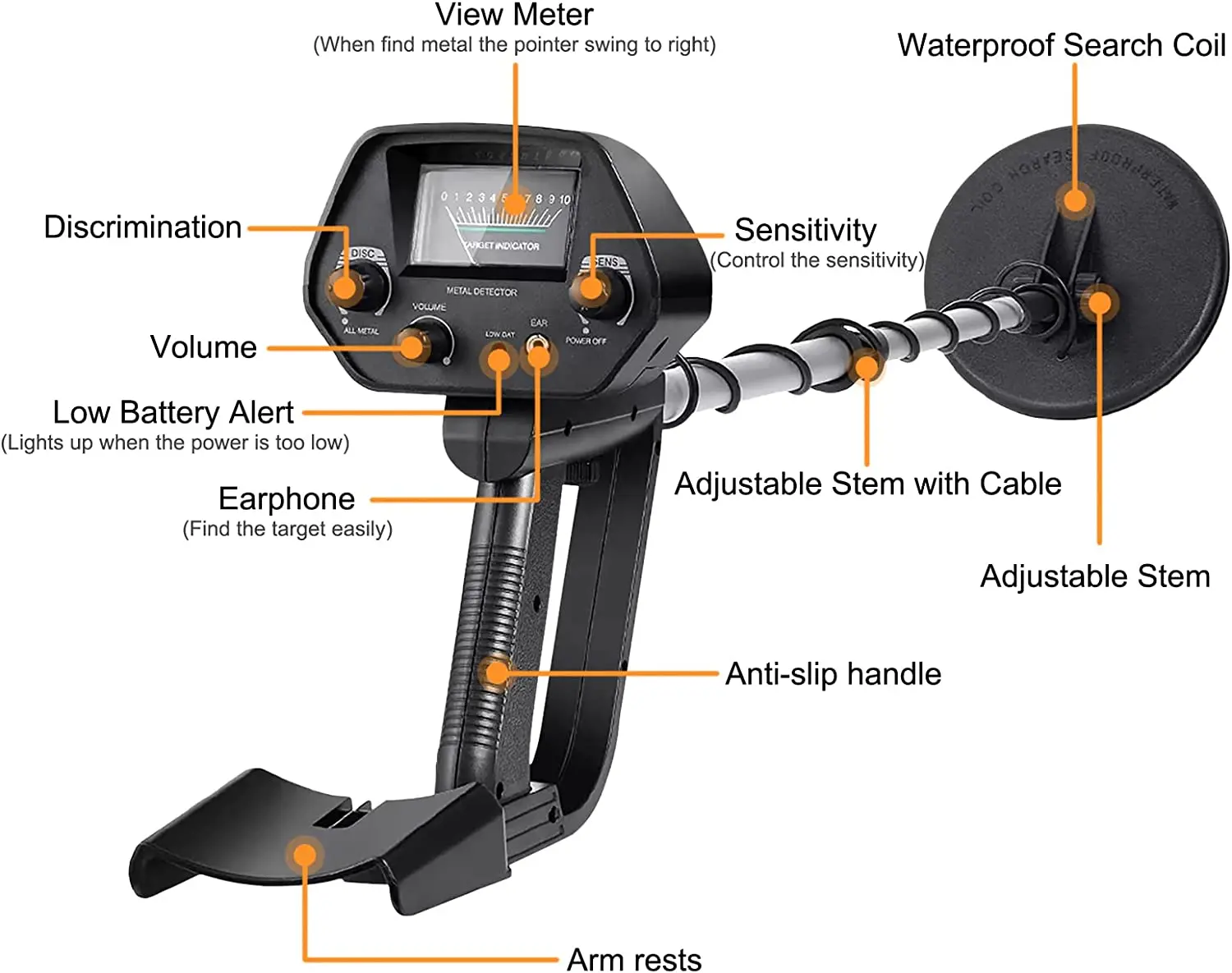 Metal Detector MD4030 Professional Gold Pinpointer Underground Gold Detector High Sensitivity Treasure Radar Detectors MD5090Y