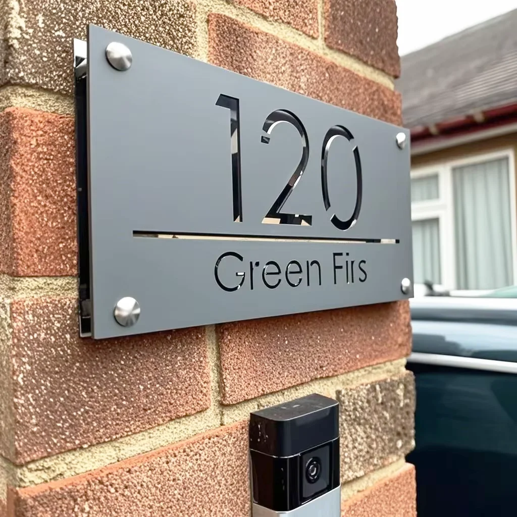 

Customized Acrylic House Plate Sign Outdoor 3D Number Laser Cut Modern External Sign Street Family Name Sign Gift Dropshipping