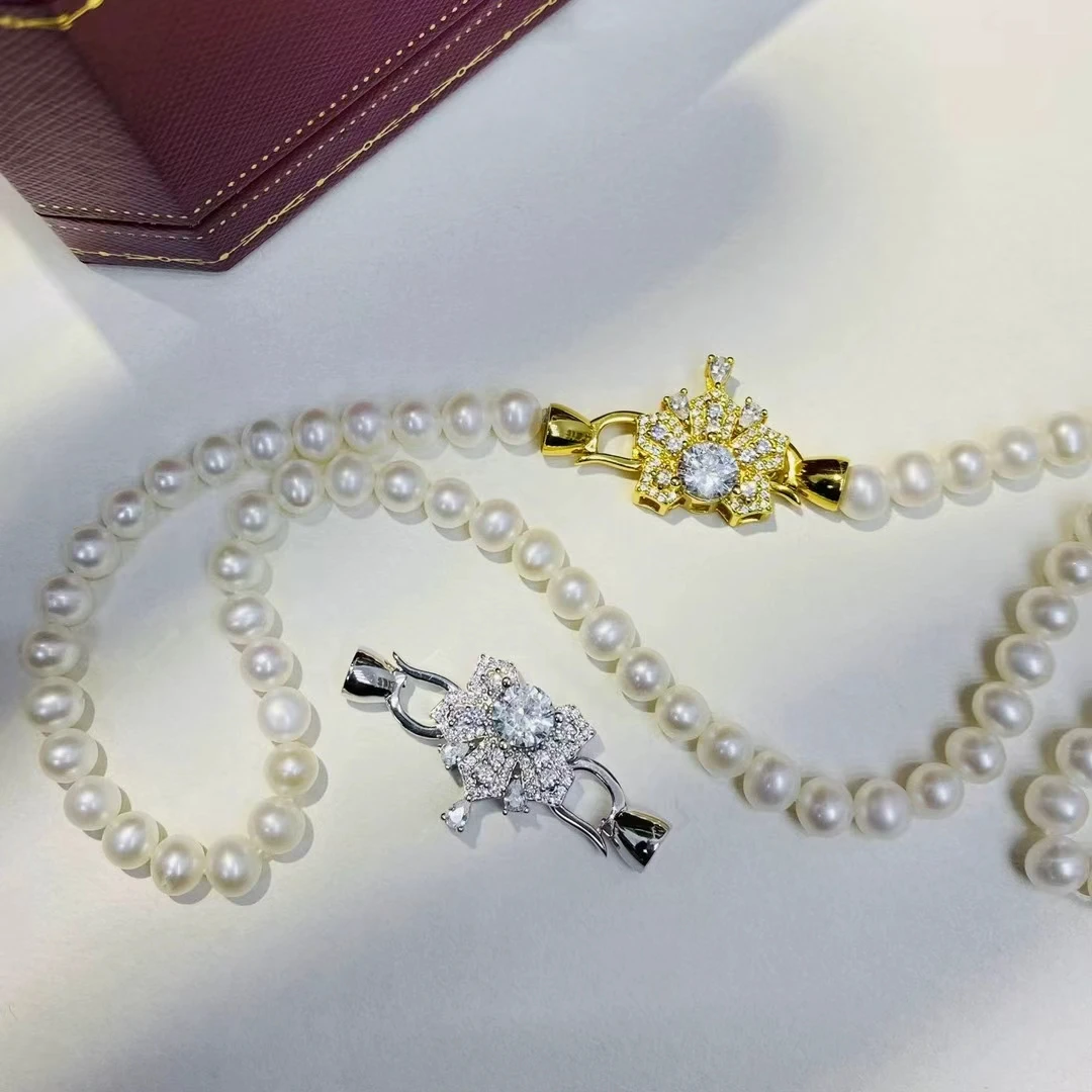 Wholesale Gorgeous S925 Sterling Silver Pendant Necklace Bracelet Clasp Hook for 9-14mm Pearls 5pcs/lot